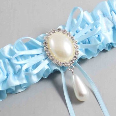 Alice Blue Satin Wedding Garter / Blue Wedding Garters / Wedding Garter / Custom Wedding Garter / Bridal Garter / Prom Garter / Linda Joyce Couture / Personalized Garter / Personalized Wedding Garter / Personalized Prom Garter