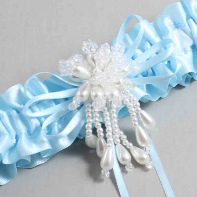Alice Blue Satin Wedding Garter / Blue Wedding Garters / Wedding Garter / Custom Wedding Garter / Bridal Garter / Prom Garter / Linda Joyce Couture / Personalized Garter / Personalized Wedding Garter / Personalized Prom Garter