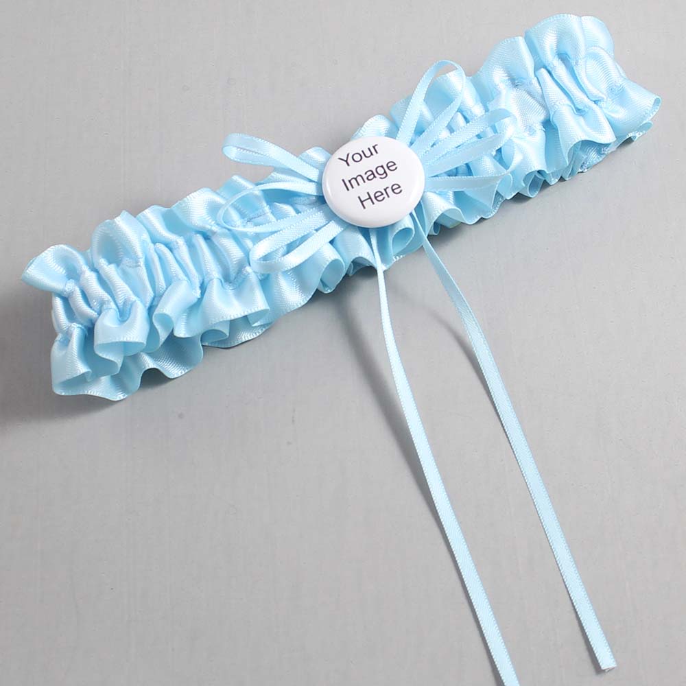 Alice Blue Satin Wedding Garter / Blue Wedding Garters / Wedding Garter / Custom Wedding Garter / Bridal Garter / Prom Garter / Linda Joyce Couture / Personalized Garter / Personalized Wedding Garter / Personalized Prom Garter