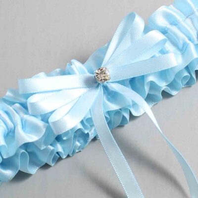 Alice Blue Satin Wedding Garter / Blue Wedding Garters / Wedding Garter / Custom Wedding Garter / Bridal Garter / Prom Garter / Linda Joyce Couture / Personalized Garter / Personalized Wedding Garter / Personalized Prom Garter