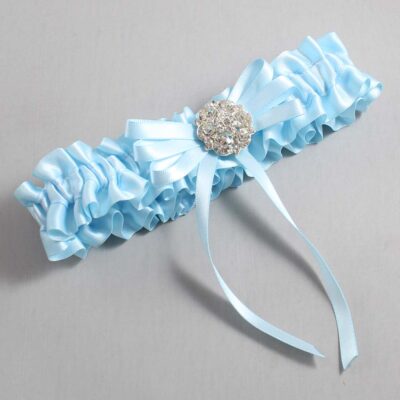 Alice Blue Satin Wedding Garter / Blue Wedding Garters / Wedding Garter / Custom Wedding Garter / Bridal Garter / Prom Garter / Linda Joyce Couture / Personalized Garter / Personalized Wedding Garter / Personalized Prom Garter