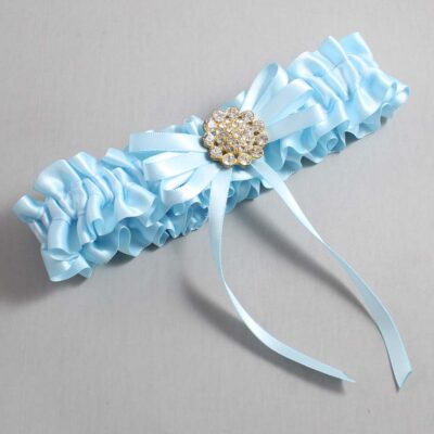 Alice Blue Satin Wedding Garter / Blue Wedding Garters / Wedding Garter / Custom Wedding Garter / Bridal Garter / Prom Garter / Linda Joyce Couture / Personalized Garter / Personalized Wedding Garter / Personalized Prom Garter