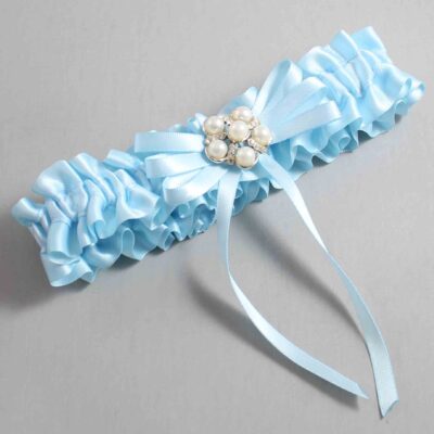 Alice Blue Satin Wedding Garter / Blue Wedding Garters / Wedding Garter / Custom Wedding Garter / Bridal Garter / Prom Garter / Linda Joyce Couture / Personalized Garter / Personalized Wedding Garter / Personalized Prom Garter