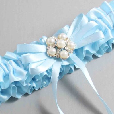 Alice Blue Satin Wedding Garter / Blue Wedding Garters / Wedding Garter / Custom Wedding Garter / Bridal Garter / Prom Garter / Linda Joyce Couture / Personalized Garter / Personalized Wedding Garter / Personalized Prom Garter