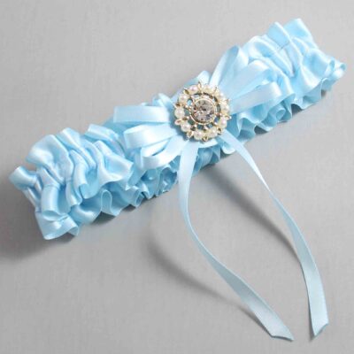 Alice Blue Satin Wedding Garter / Blue Wedding Garters / Wedding Garter / Custom Wedding Garter / Bridal Garter / Prom Garter / Linda Joyce Couture / Personalized Garter / Personalized Wedding Garter / Personalized Prom Garter