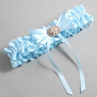 Alice Blue Satin Wedding Garter / Blue Wedding Garters / Wedding Garter / Custom Wedding Garter / Bridal Garter / Prom Garter / Linda Joyce Couture / Personalized Garter / Personalized Wedding Garter / Personalized Prom Garter