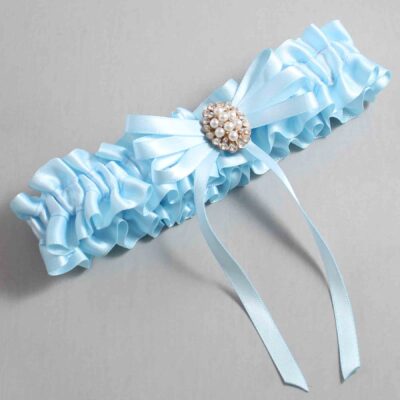 Alice Blue Satin Wedding Garter / Blue Wedding Garters / Wedding Garter / Custom Wedding Garter / Bridal Garter / Prom Garter / Linda Joyce Couture / Personalized Garter / Personalized Wedding Garter / Personalized Prom Garter