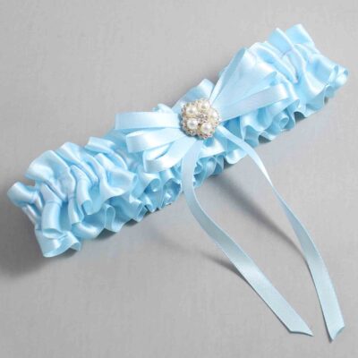 Alice Blue Satin Wedding Garter / Blue Wedding Garters / Wedding Garter / Custom Wedding Garter / Bridal Garter / Prom Garter / Linda Joyce Couture / Personalized Garter / Personalized Wedding Garter / Personalized Prom Garter