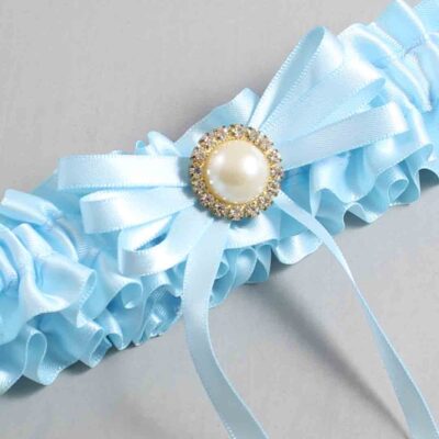 Alice Blue Satin Wedding Garter / Blue Wedding Garters / Wedding Garter / Custom Wedding Garter / Bridal Garter / Prom Garter / Linda Joyce Couture / Personalized Garter / Personalized Wedding Garter / Personalized Prom Garter