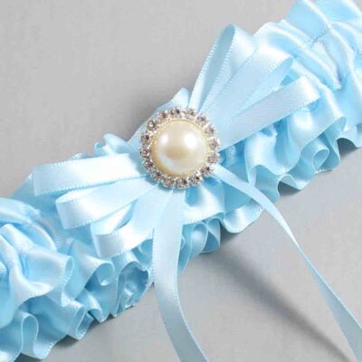 Alice Blue Satin Wedding Garter / Blue Wedding Garters / Wedding Garter / Custom Wedding Garter / Bridal Garter / Prom Garter / Linda Joyce Couture / Personalized Garter / Personalized Wedding Garter / Personalized Prom Garter