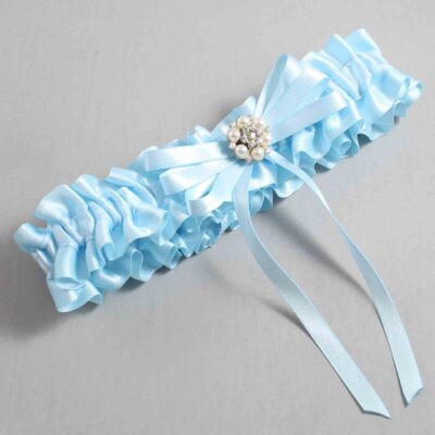 Alice Blue Satin Wedding Garter / Blue Wedding Garters / Wedding Garter / Custom Wedding Garter / Bridal Garter / Prom Garter / Linda Joyce Couture / Personalized Garter / Personalized Wedding Garter / Personalized Prom Garter