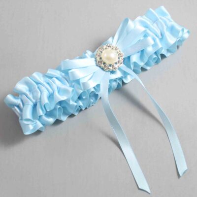 Alice Blue Satin Wedding Garter / Blue Wedding Garters / Wedding Garter / Custom Wedding Garter / Bridal Garter / Prom Garter / Linda Joyce Couture / Personalized Garter / Personalized Wedding Garter / Personalized Prom Garter