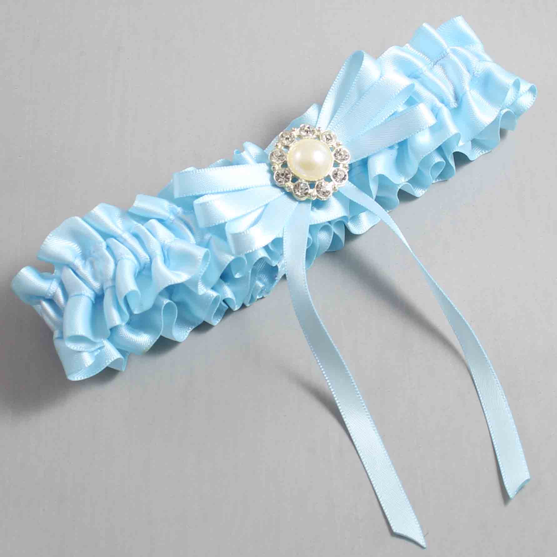 Alice Blue Satin Wedding Garter / Blue Wedding Garters / Wedding Garter / Custom Wedding Garter / Bridal Garter / Prom Garter / Linda Joyce Couture / Personalized Garter / Personalized Wedding Garter / Personalized Prom Garter
