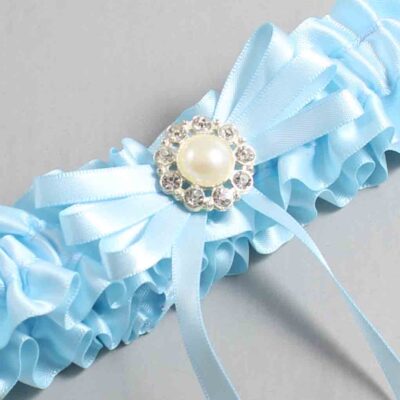 Alice Blue Satin Wedding Garter / Blue Wedding Garters / Wedding Garter / Custom Wedding Garter / Bridal Garter / Prom Garter / Linda Joyce Couture / Personalized Garter / Personalized Wedding Garter / Personalized Prom Garter