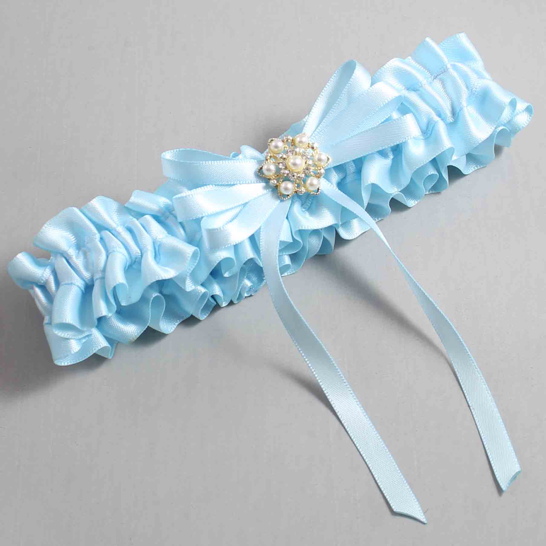 Alice Blue Satin Wedding Garter / Blue Wedding Garters / Wedding Garter / Custom Wedding Garter / Bridal Garter / Prom Garter / Linda Joyce Couture / Personalized Garter / Personalized Wedding Garter / Personalized Prom Garter