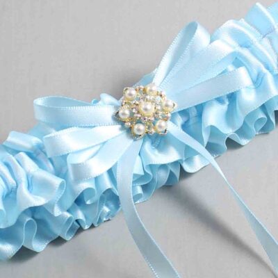 Alice Blue Satin Wedding Garter / Blue Wedding Garters / Wedding Garter / Custom Wedding Garter / Bridal Garter / Prom Garter / Linda Joyce Couture / Personalized Garter / Personalized Wedding Garter / Personalized Prom Garter