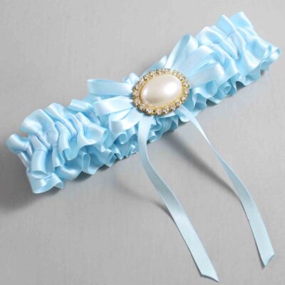 Alice Blue Satin Wedding Garter / Blue Wedding Garters / Wedding Garter / Custom Wedding Garter / Bridal Garter / Prom Garter / Linda Joyce Couture / Personalized Garter / Personalized Wedding Garter / Personalized Prom Garter