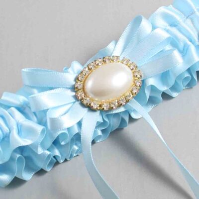 Alice Blue Satin Wedding Garter / Blue Wedding Garters / Wedding Garter / Custom Wedding Garter / Bridal Garter / Prom Garter / Linda Joyce Couture / Personalized Garter / Personalized Wedding Garter / Personalized Prom Garter