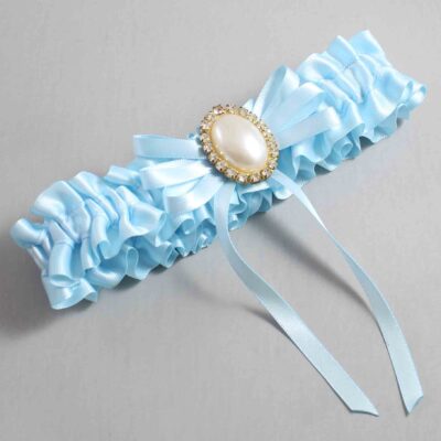 Alice Blue Satin Wedding Garter / Blue Wedding Garters / Wedding Garter / Custom Wedding Garter / Bridal Garter / Prom Garter / Linda Joyce Couture / Personalized Garter / Personalized Wedding Garter / Personalized Prom Garter