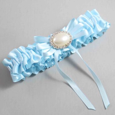 Alice Blue Satin Wedding Garter / Blue Wedding Garters / Wedding Garter / Custom Wedding Garter / Bridal Garter / Prom Garter / Linda Joyce Couture / Personalized Garter / Personalized Wedding Garter / Personalized Prom Garter