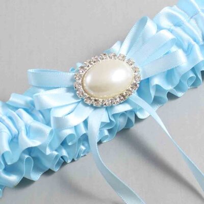 Alice Blue Satin Wedding Garter / Blue Wedding Garters / Wedding Garter / Custom Wedding Garter / Bridal Garter / Prom Garter / Linda Joyce Couture / Personalized Garter / Personalized Wedding Garter / Personalized Prom Garter