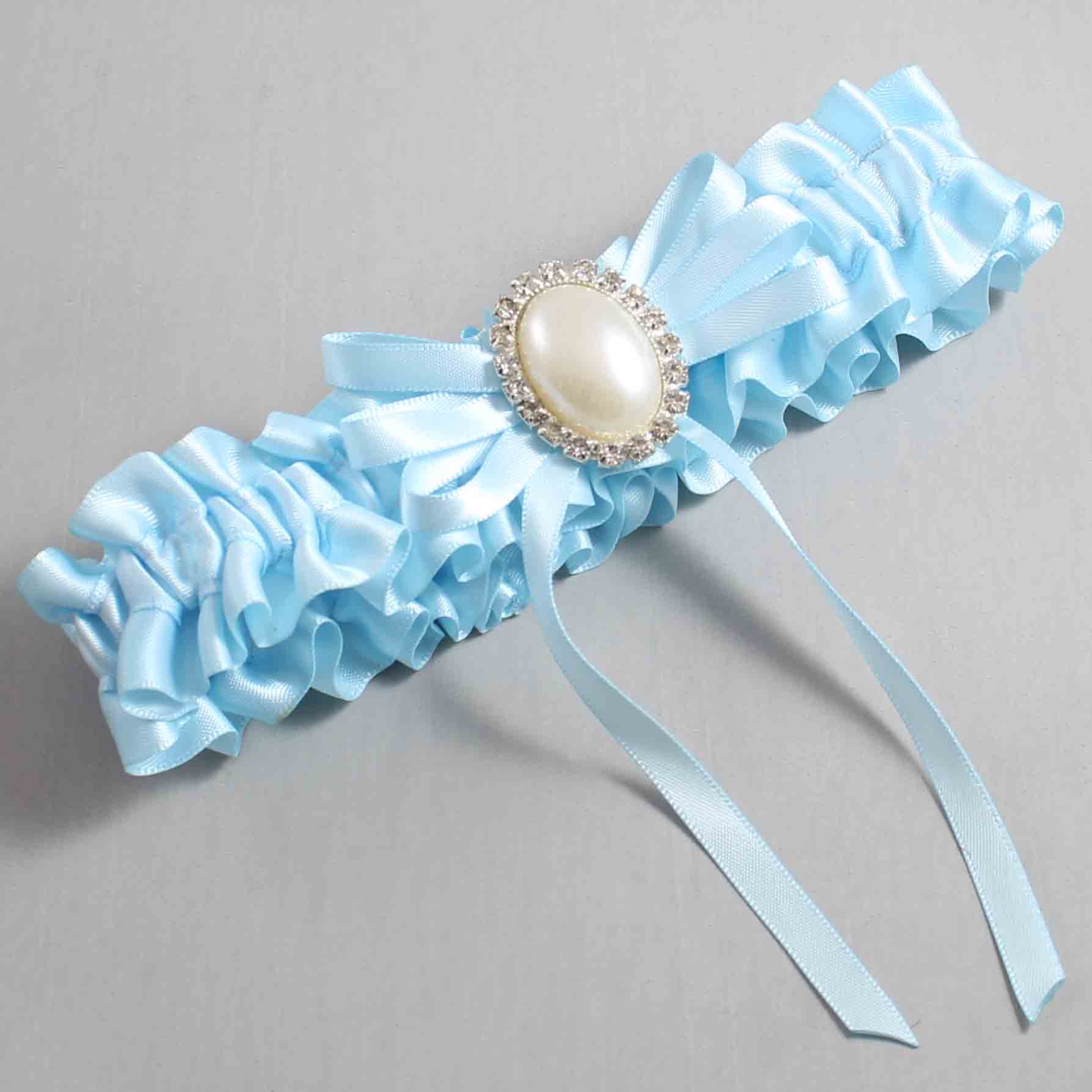 Alice Blue Satin Wedding Garter / Blue Wedding Garters / Wedding Garter / Custom Wedding Garter / Bridal Garter / Prom Garter / Linda Joyce Couture / Personalized Garter / Personalized Wedding Garter / Personalized Prom Garter