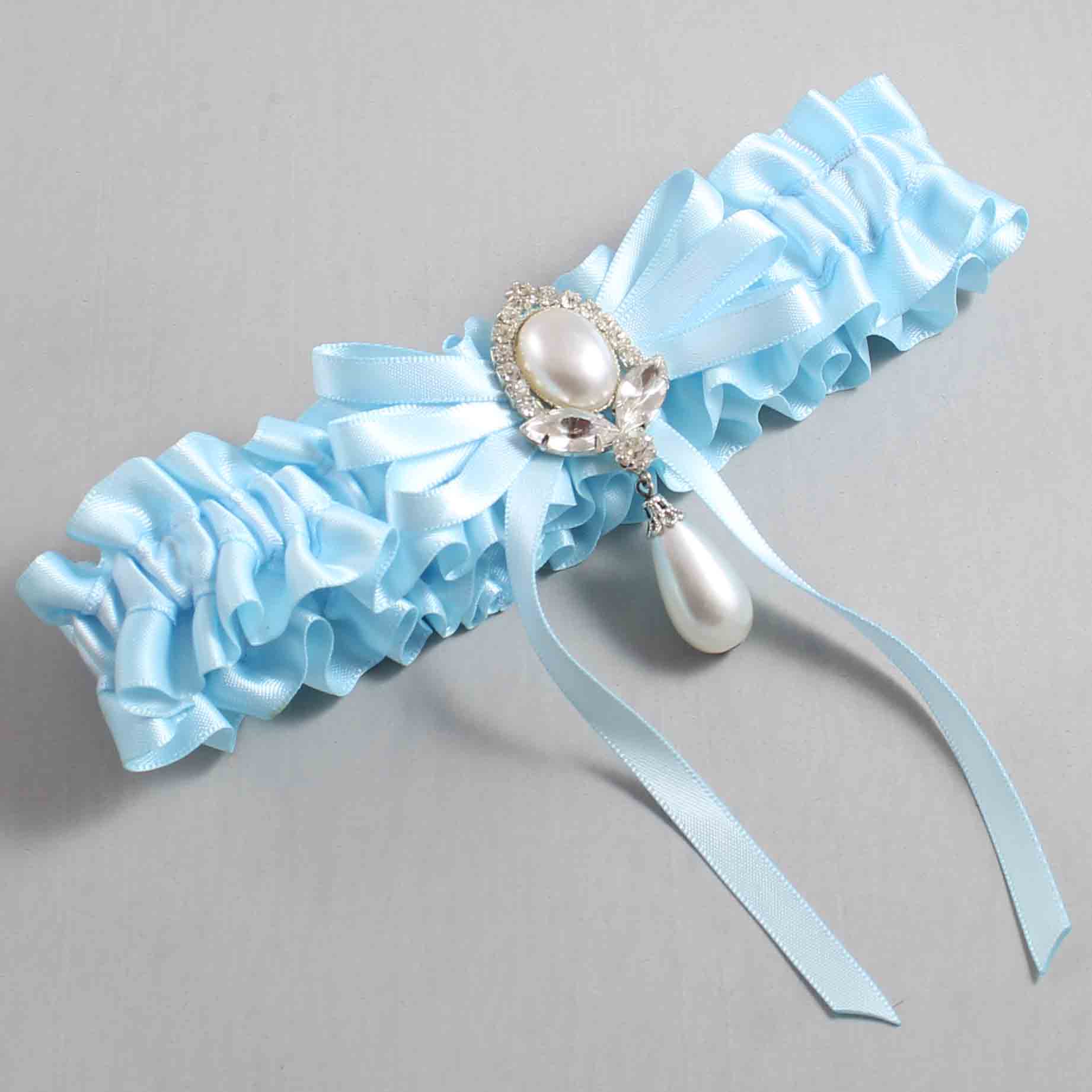Alice Blue Satin Wedding Garter / Blue Wedding Garters / Wedding Garter / Custom Wedding Garter / Bridal Garter / Prom Garter / Linda Joyce Couture / Personalized Garter / Personalized Wedding Garter / Personalized Prom Garter