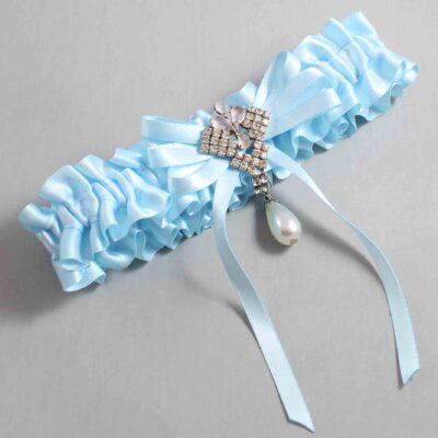 Alice Blue Satin Wedding Garter / Blue Wedding Garters / Wedding Garter / Custom Wedding Garter / Bridal Garter / Prom Garter / Linda Joyce Couture / Personalized Garter / Personalized Wedding Garter / Personalized Prom Garter