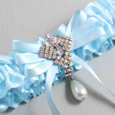 Alice Blue Satin Wedding Garter / Blue Wedding Garters / Wedding Garter / Custom Wedding Garter / Bridal Garter / Prom Garter / Linda Joyce Couture / Personalized Garter / Personalized Wedding Garter / Personalized Prom Garter