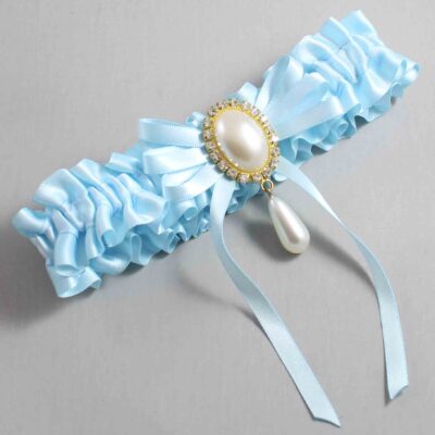 Alice Blue Satin Wedding Garter / Blue Wedding Garters / Wedding Garter / Custom Wedding Garter / Bridal Garter / Prom Garter / Linda Joyce Couture / Personalized Garter / Personalized Wedding Garter / Personalized Prom Garter