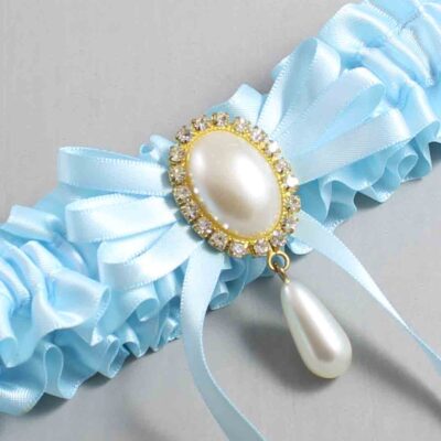 Alice Blue Satin Wedding Garter / Blue Wedding Garters / Wedding Garter / Custom Wedding Garter / Bridal Garter / Prom Garter / Linda Joyce Couture / Personalized Garter / Personalized Wedding Garter / Personalized Prom Garter