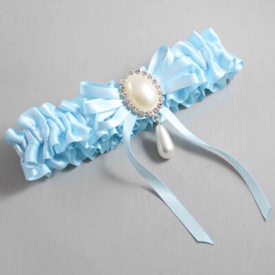 Alice Blue Satin Wedding Garter / Blue Wedding Garters / Wedding Garter / Custom Wedding Garter / Bridal Garter / Prom Garter / Linda Joyce Couture / Personalized Garter / Personalized Wedding Garter / Personalized Prom Garter