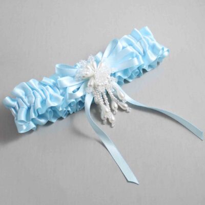 Alice Blue Satin Wedding Garter / Blue Wedding Garters / Wedding Garter / Custom Wedding Garter / Bridal Garter / Prom Garter / Linda Joyce Couture / Personalized Garter / Personalized Wedding Garter / Personalized Prom Garter