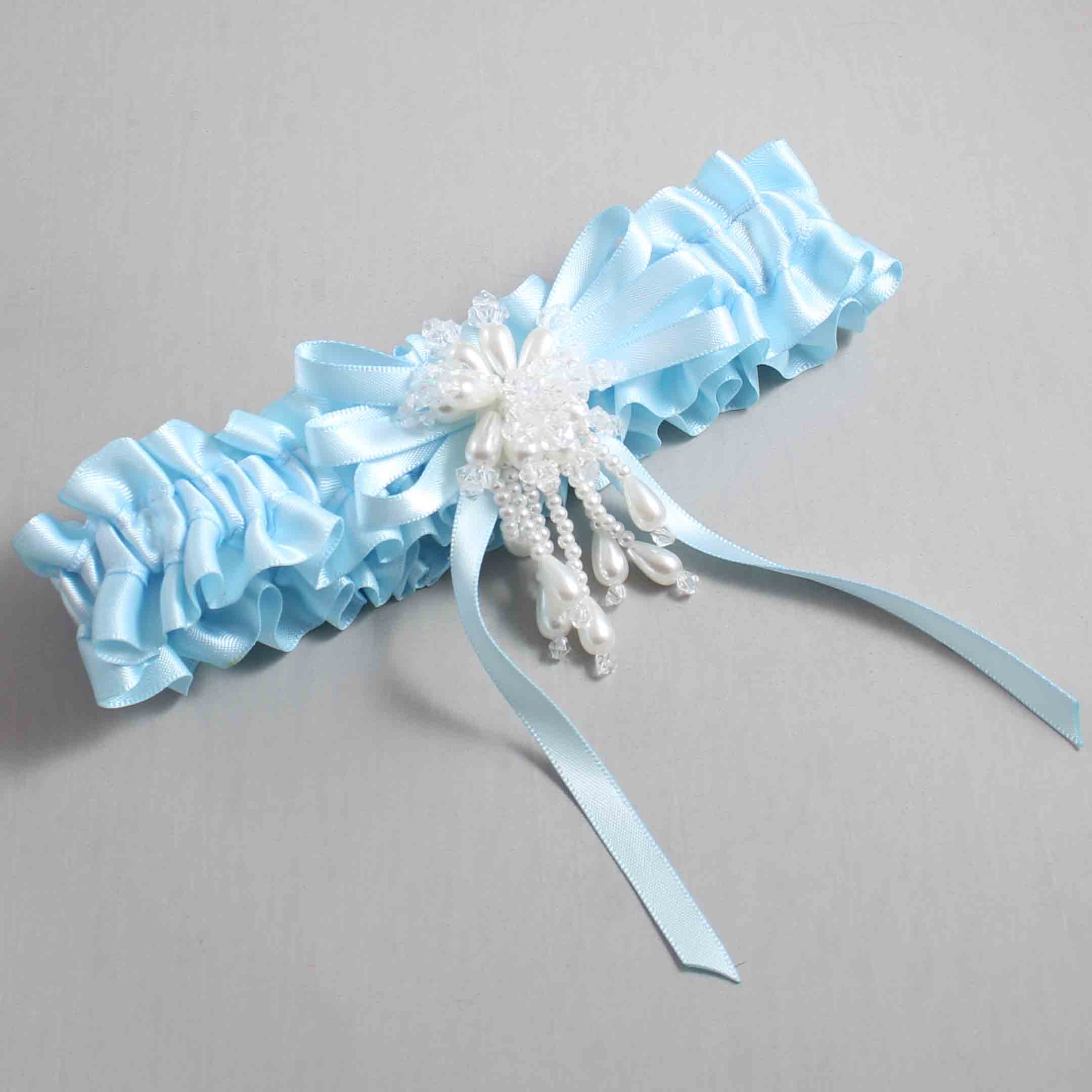 Alice Blue Satin Wedding Garter / Blue Wedding Garters / Wedding Garter / Custom Wedding Garter / Bridal Garter / Prom Garter / Linda Joyce Couture / Personalized Garter / Personalized Wedding Garter / Personalized Prom Garter