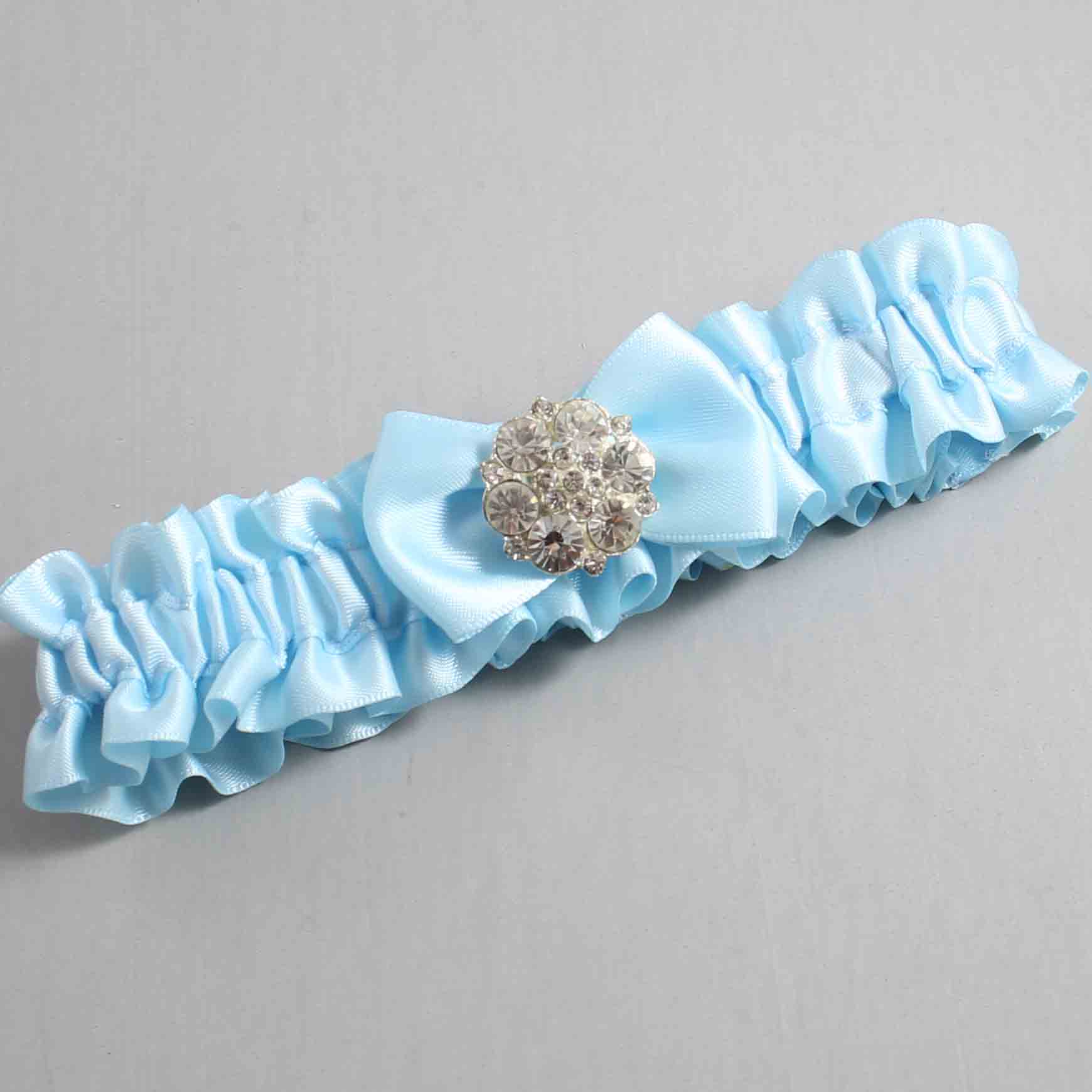 Alice Blue Satin Wedding Garter / Blue Wedding Garters / Wedding Garter / Custom Wedding Garter / Bridal Garter / Prom Garter / Linda Joyce Couture / Personalized Garter / Personalized Wedding Garter / Personalized Prom Garter