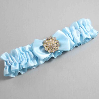 Alice Blue Satin Wedding Garter / Blue Wedding Garters / Wedding Garter / Custom Wedding Garter / Bridal Garter / Prom Garter / Linda Joyce Couture / Personalized Garter / Personalized Wedding Garter / Personalized Prom Garter