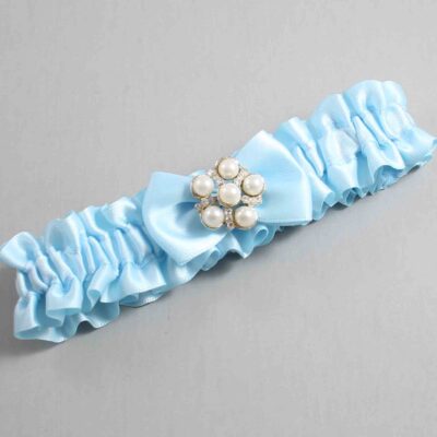 Alice Blue Satin Wedding Garter / Blue Wedding Garters / Wedding Garter / Custom Wedding Garter / Bridal Garter / Prom Garter / Linda Joyce Couture / Personalized Garter / Personalized Wedding Garter / Personalized Prom Garter
