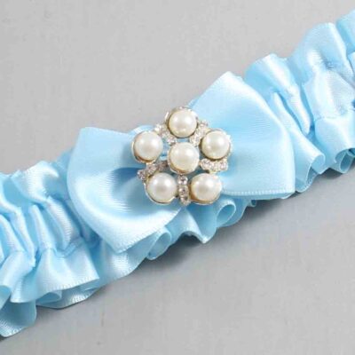 Alice Blue Satin Wedding Garter / Blue Wedding Garters / Wedding Garter / Custom Wedding Garter / Bridal Garter / Prom Garter / Linda Joyce Couture / Personalized Garter / Personalized Wedding Garter / Personalized Prom Garter