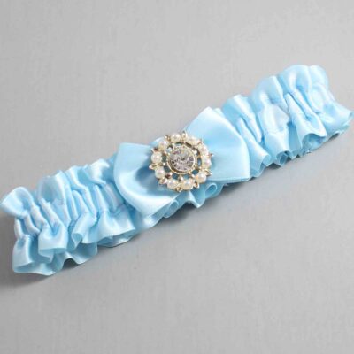 Alice Blue Satin Wedding Garter / Blue Wedding Garters / Wedding Garter / Custom Wedding Garter / Bridal Garter / Prom Garter / Linda Joyce Couture / Personalized Garter / Personalized Wedding Garter / Personalized Prom Garter