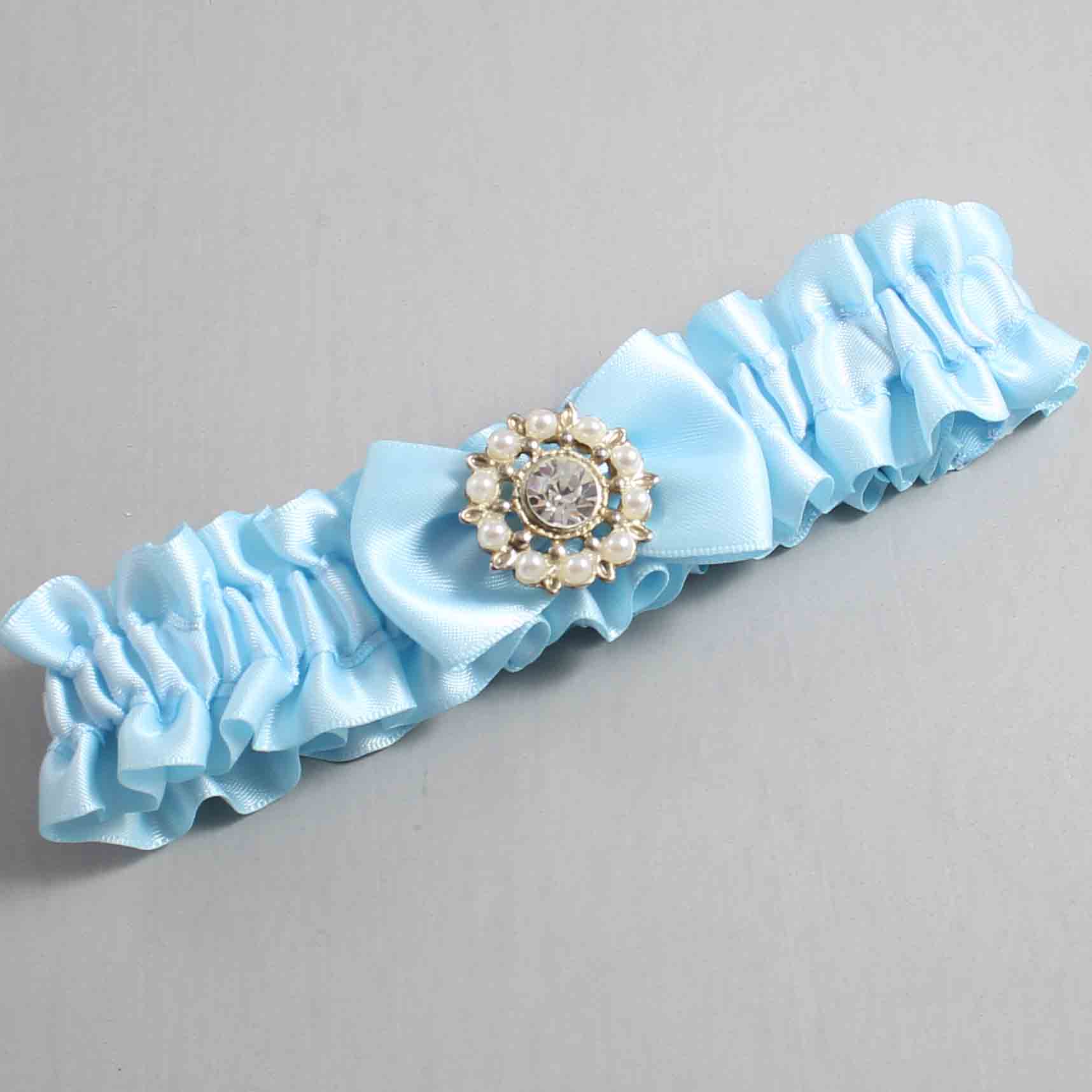 Alice Blue Satin Wedding Garter / Blue Wedding Garters / Wedding Garter / Custom Wedding Garter / Bridal Garter / Prom Garter / Linda Joyce Couture / Personalized Garter / Personalized Wedding Garter / Personalized Prom Garter