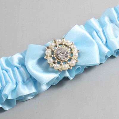 Alice Blue Satin Wedding Garter / Blue Wedding Garters / Wedding Garter / Custom Wedding Garter / Bridal Garter / Prom Garter / Linda Joyce Couture / Personalized Garter / Personalized Wedding Garter / Personalized Prom Garter