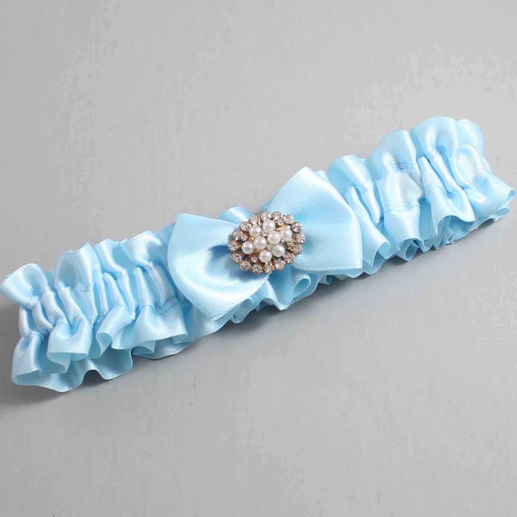 Alice Blue Satin Wedding Garter / Blue Wedding Garters / Wedding Garter / Custom Wedding Garter / Bridal Garter / Prom Garter / Linda Joyce Couture / Personalized Garter / Personalized Wedding Garter / Personalized Prom Garter