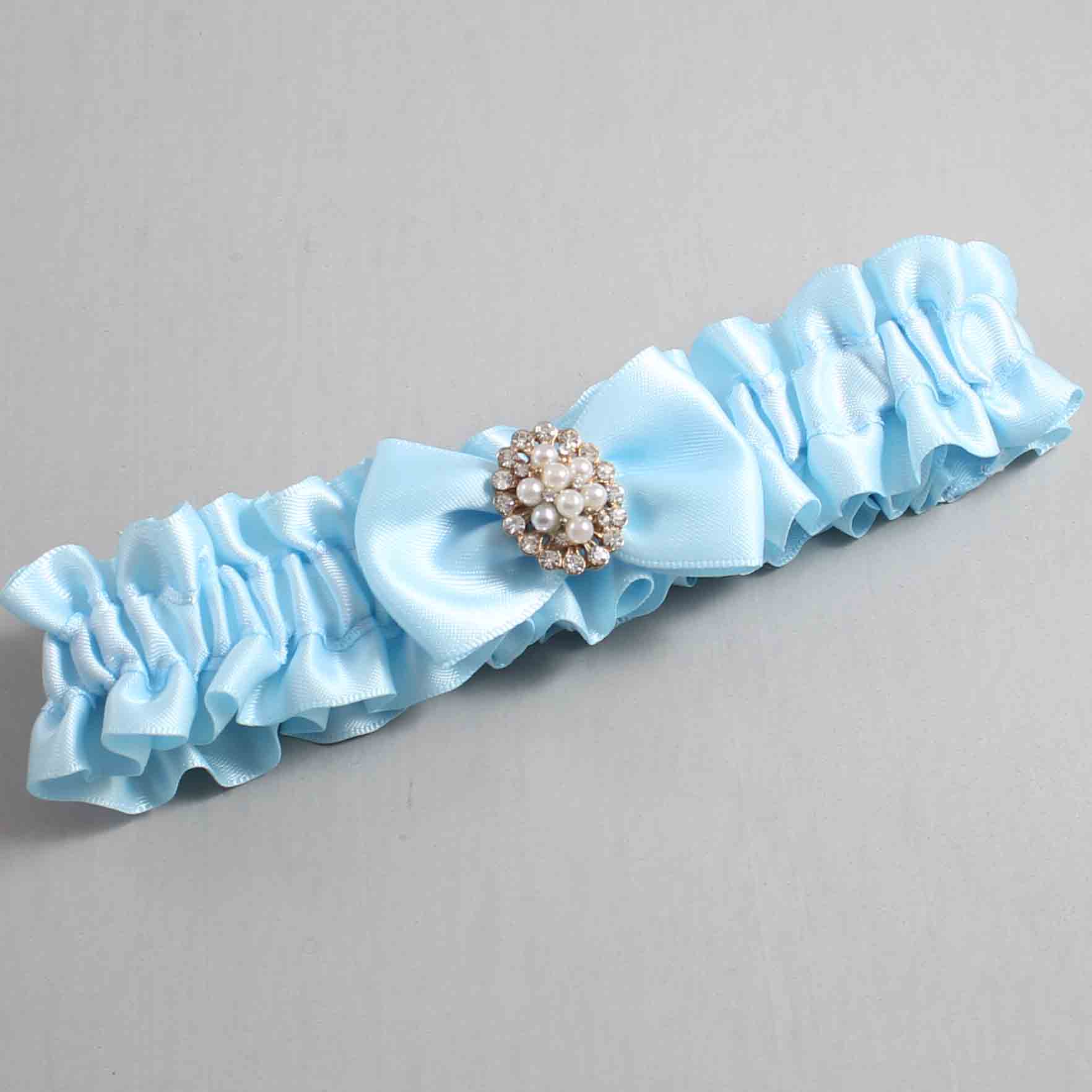 Alice Blue Satin Wedding Garter / Blue Wedding Garters / Wedding Garter / Custom Wedding Garter / Bridal Garter / Prom Garter / Linda Joyce Couture / Personalized Garter / Personalized Wedding Garter / Personalized Prom Garter