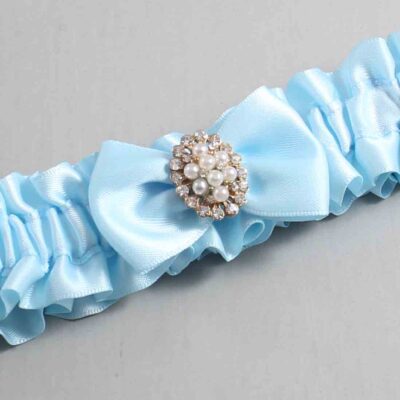 Alice Blue Satin Wedding Garter / Blue Wedding Garters / Wedding Garter / Custom Wedding Garter / Bridal Garter / Prom Garter / Linda Joyce Couture / Personalized Garter / Personalized Wedding Garter / Personalized Prom Garter