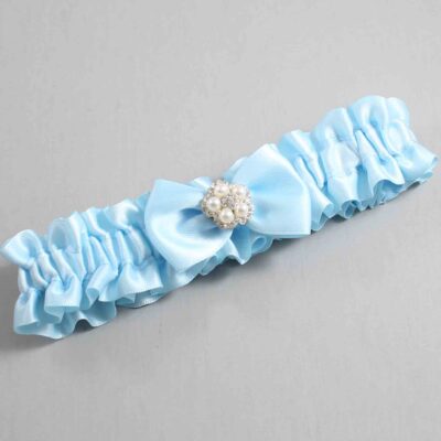 Alice Blue Satin Wedding Garter / Blue Wedding Garters / Wedding Garter / Custom Wedding Garter / Bridal Garter / Prom Garter / Linda Joyce Couture / Personalized Garter / Personalized Wedding Garter / Personalized Prom Garter