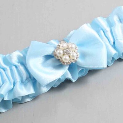 Alice Blue Satin Wedding Garter / Blue Wedding Garters / Wedding Garter / Custom Wedding Garter / Bridal Garter / Prom Garter / Linda Joyce Couture / Personalized Garter / Personalized Wedding Garter / Personalized Prom Garter