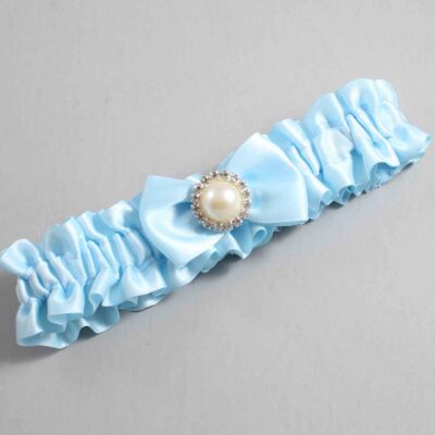 Alice Blue Satin Wedding Garter / Blue Wedding Garters / Wedding Garter / Custom Wedding Garter / Bridal Garter / Prom Garter / Linda Joyce Couture / Personalized Garter / Personalized Wedding Garter / Personalized Prom Garter