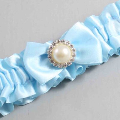 Alice Blue Satin Wedding Garter / Blue Wedding Garters / Wedding Garter / Custom Wedding Garter / Bridal Garter / Prom Garter / Linda Joyce Couture / Personalized Garter / Personalized Wedding Garter / Personalized Prom Garter