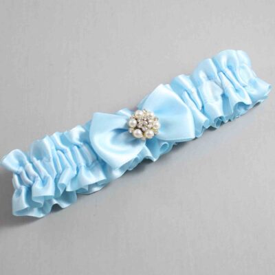 Alice Blue Satin Wedding Garter / Blue Wedding Garters / Wedding Garter / Custom Wedding Garter / Bridal Garter / Prom Garter / Linda Joyce Couture / Personalized Garter / Personalized Wedding Garter / Personalized Prom Garter