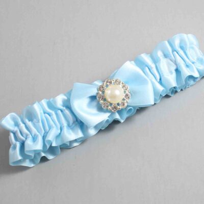 Alice Blue Satin Wedding Garter / Blue Wedding Garters / Wedding Garter / Custom Wedding Garter / Bridal Garter / Prom Garter / Linda Joyce Couture / Personalized Garter / Personalized Wedding Garter / Personalized Prom Garter
